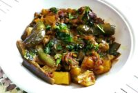 Eggplant baingan aloo sabzi vegetable punjabi delishably prepared