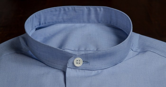 Mens band collar dress shirt